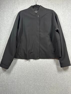 Athleta Endless Bomber Jacket Women's Size Large Black Stand Collar Full Zip